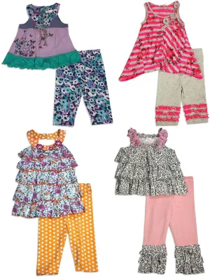 Baby Sara Infant Baby Girl Sleeveless Pant Sets - Asst Fabrics Styles Colors, 30673