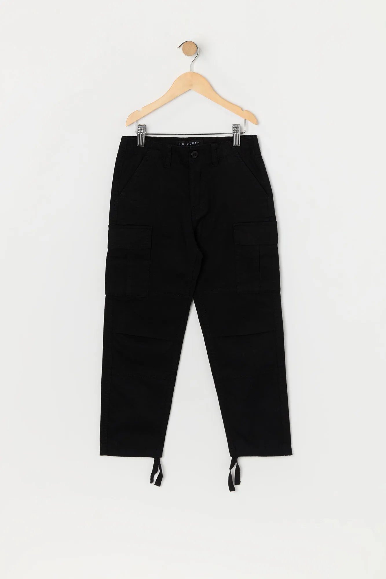 Boys Textured Hem Tie Cargo Pant