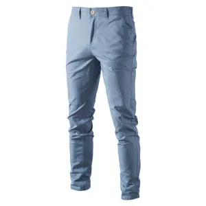 Casual Cotton Men Trousers Solid Color Slim Fit Men's Pants New Spring Autumn High Quality Classic Business Pants Men