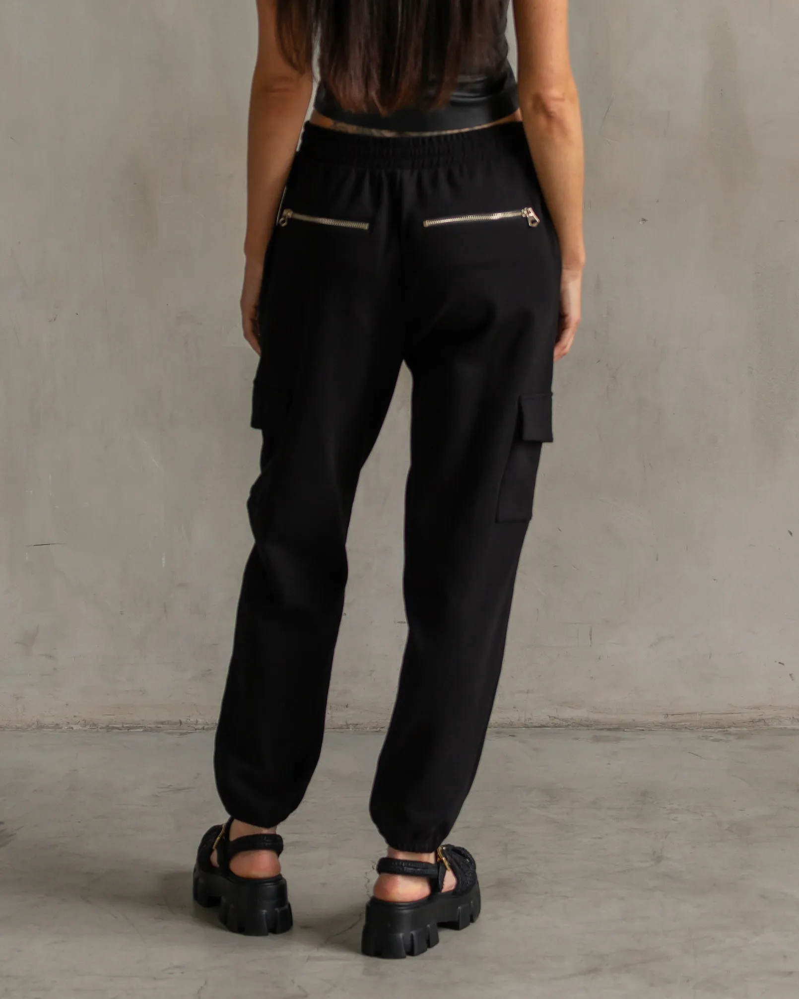 Chloe Interlock Cargo Pants Black