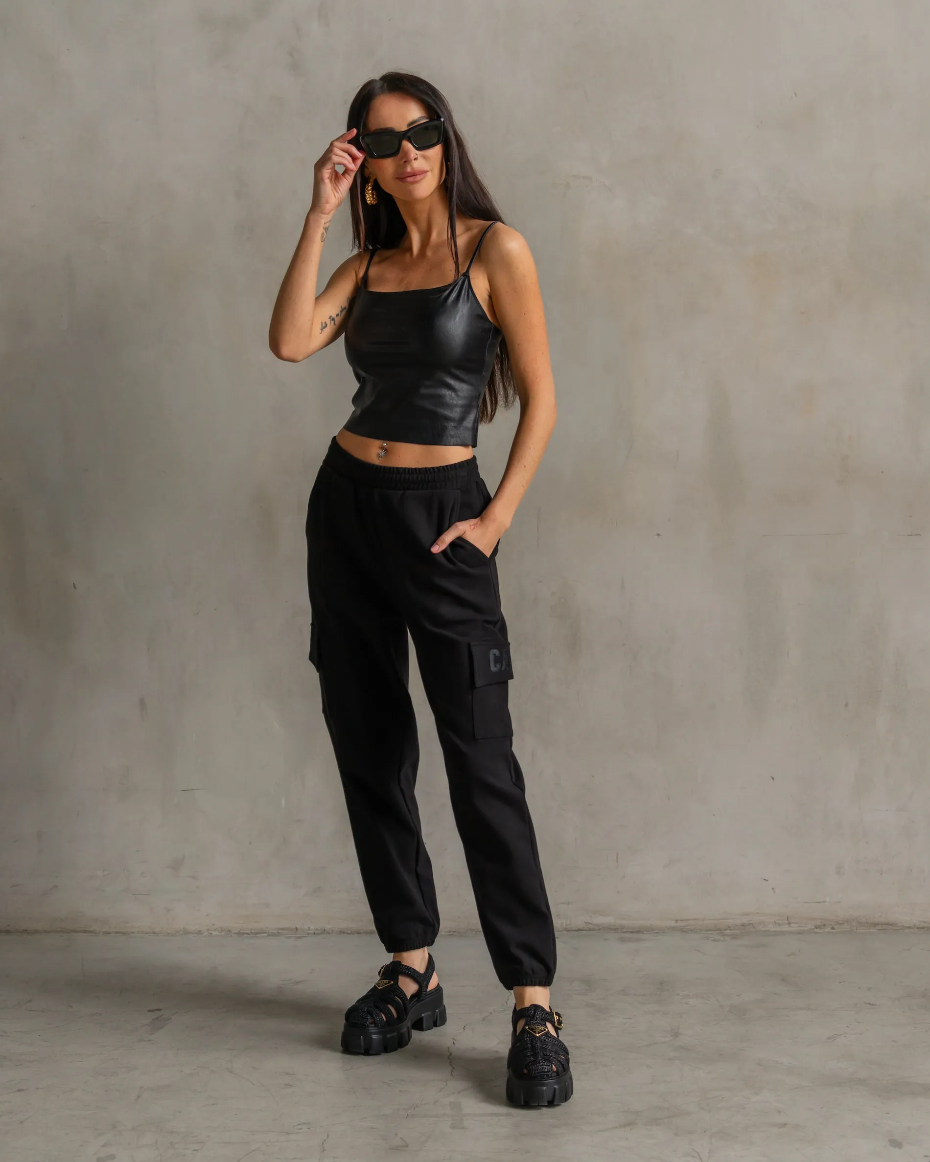 Chloe Interlock Cargo Pants Black