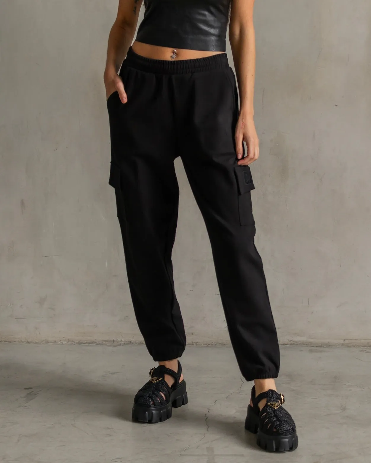 Chloe Interlock Cargo Pants Black