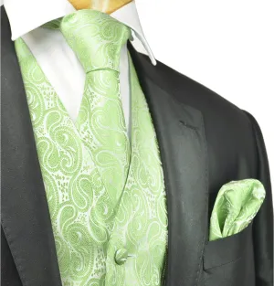 Formal Mint Paisley Tuxedo Vest Set