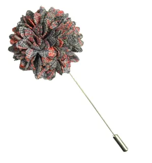 Grey and Coral Lapel Flower