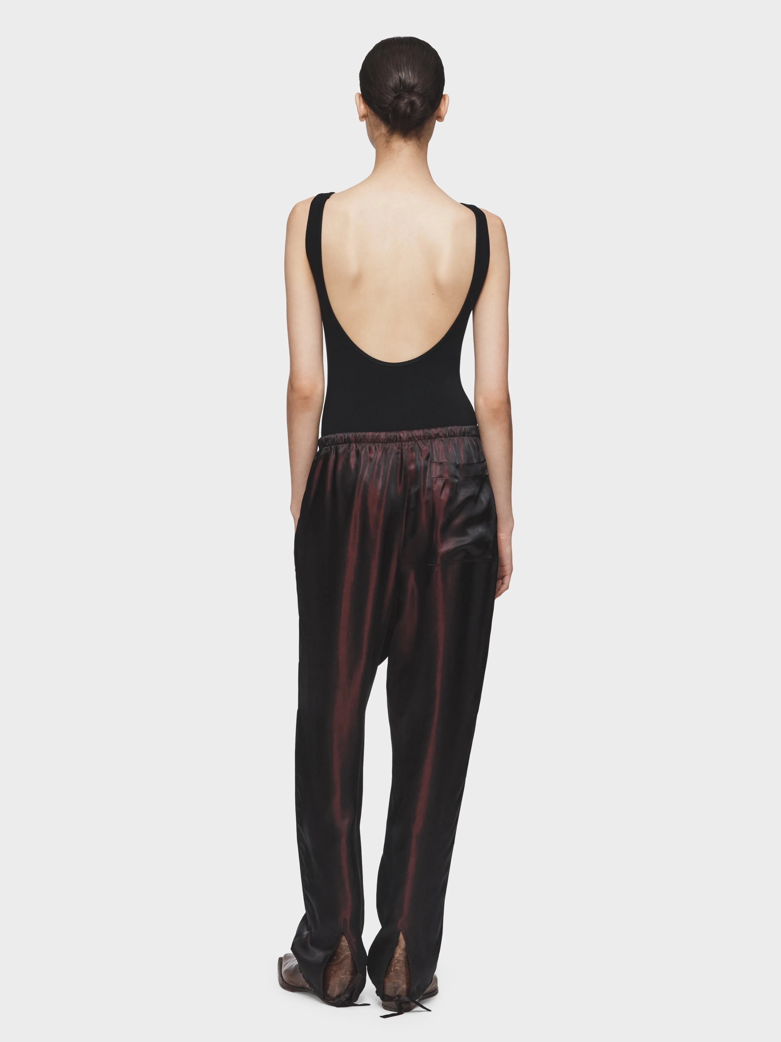 Reversible Drawstring Pant in Garnet