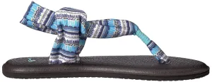 Sanuk Yoga Sling 2 Vintage Blue Topaz Island Stripe Sandals - Women's