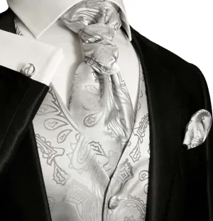 Silver Paisley Tuxedo Vest Set